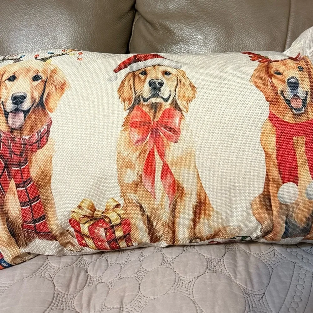 Christmas Labrador Decorations Doggy Holiday Decorative Throw Pillows